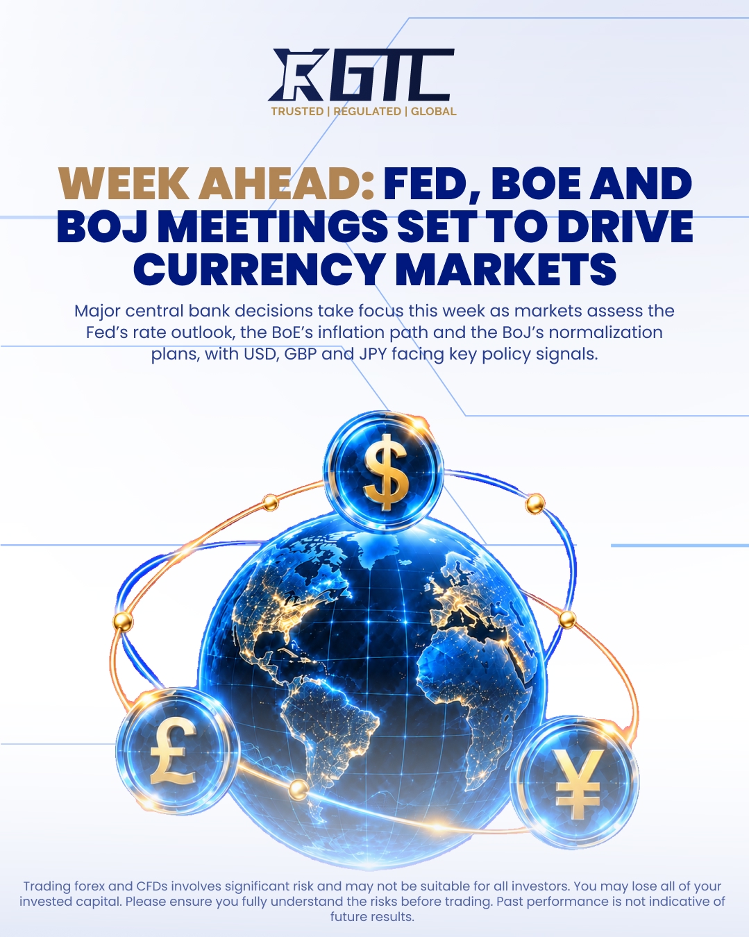 WEEK AHEAD: FED, BOE AND BOJ MEETINGS SET TO DRIVE CURRENCY MARKETS