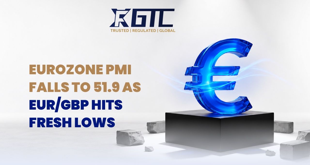 EUROZONE PMI FALLS TO 51.9 AS EUR/GBP HITS FRESH LOWS