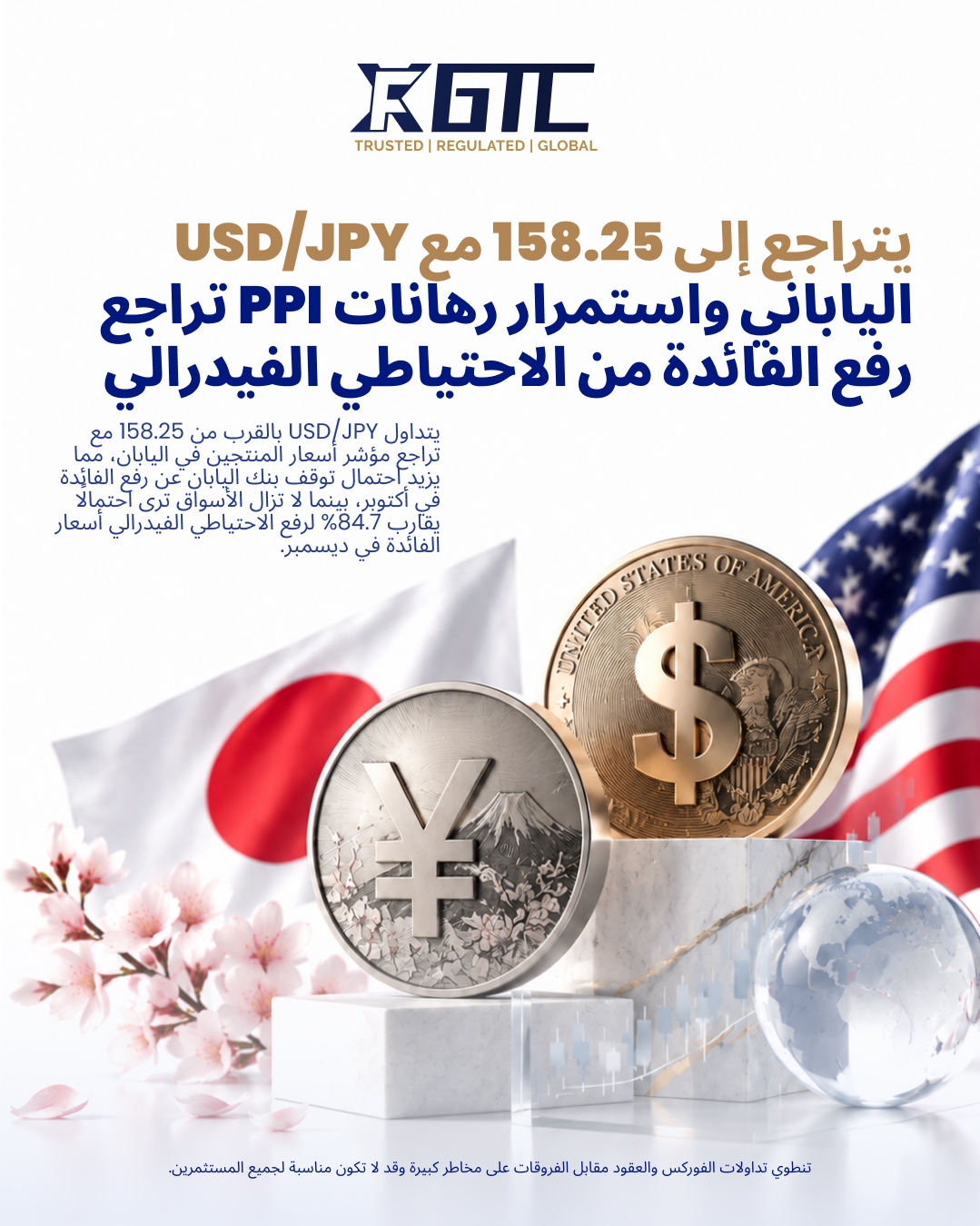 الدولار الأمريكي/الين الياباني ينخفض إلى 158.25 مع تراجع مؤشر أسعار المنتجات اليابانية وبقاء رهانات رفع أسعار الفائدة الأمريكية