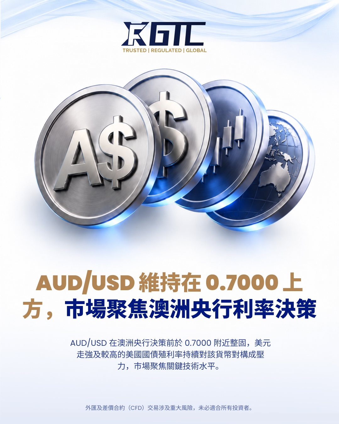 澳元/美元守在0.7000上方，澳洲联储利率决议成为焦点