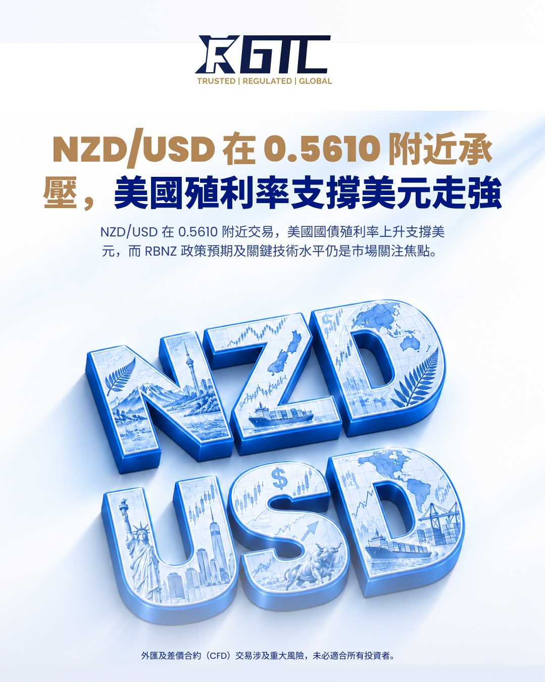 纽元/美元在0.5610附近承压 美国收益率支撑美元坚挺