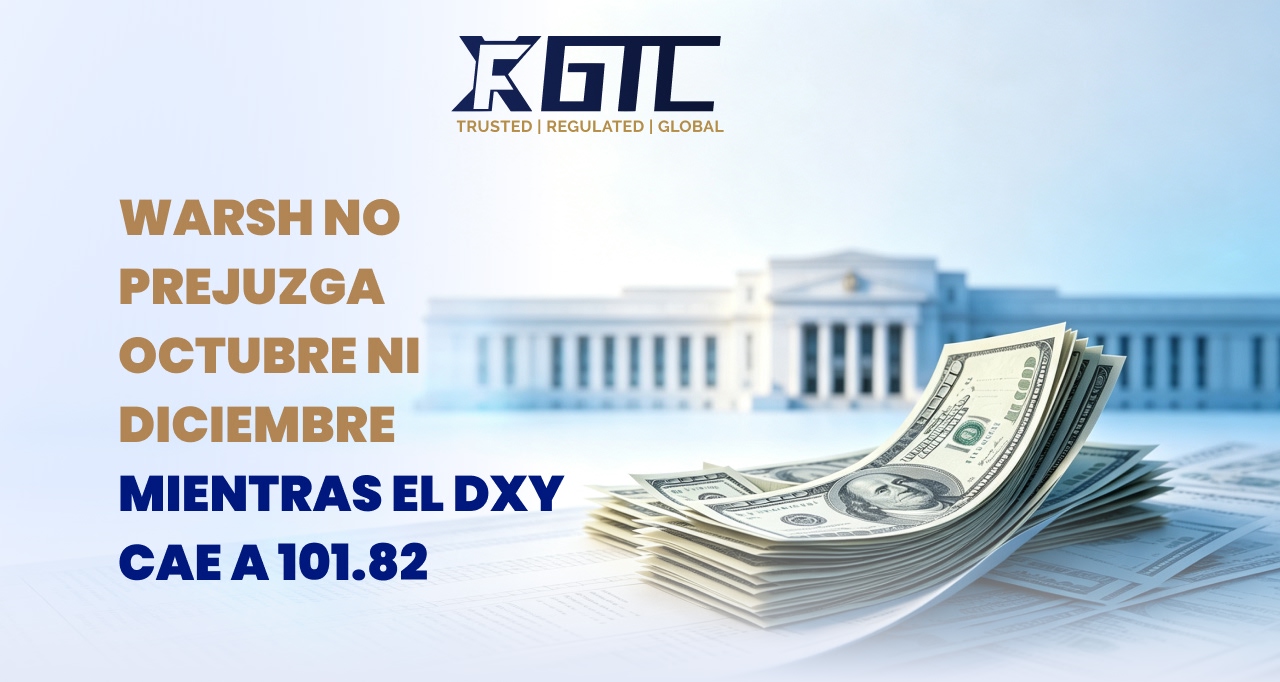 WARSH NO PREJUZGARÁ OCTUBRE NI DICIEMBRE MIENTRAS EL DXY CAE A 101.82