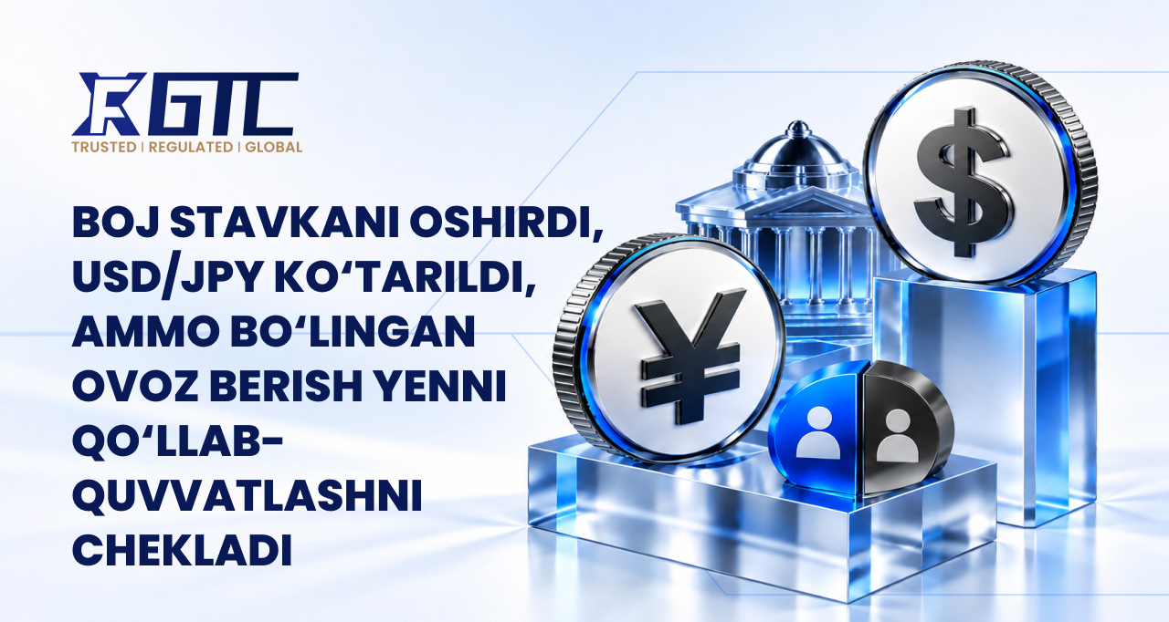 BOJ stavkani oshirdi, boʻlingan ovoz yen qoʻllab-quvvatlashini cheklagani sababli USD/JPY koʻtarildi