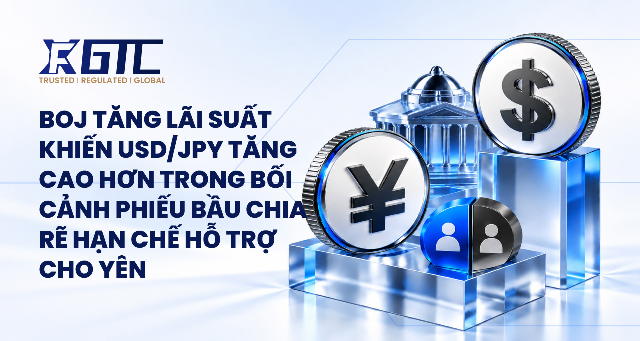 BOJ tăng lãi suất đẩy USD/JPY lên khi cuộc bỏ phiếu chia rẽ hạn chế đà hỗ trợ cho đồng yên