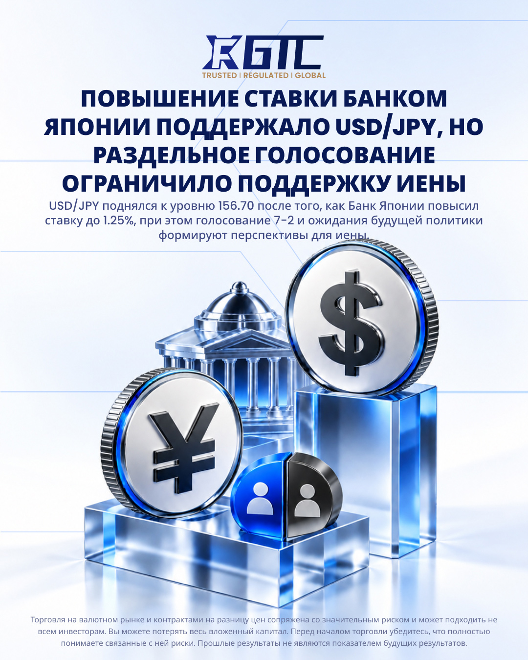 ПОВЫШЕНИЕ СТАВКИ БАНКОМ ЯПОНИИ ТОЛКАЕТ USD/JPY ВВЕРХ, А РАСКОЛ В ГОЛОСОВАНИИ ОГРАНИЧИВАЕТ ПОДДЕРЖКУ ИЕНЫ