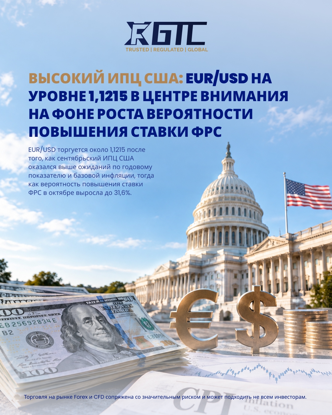ГОРЯЧИЙ ИПЦ США: EUR/USD 1.1215 В ЦЕНТРЕ ВНИМАНИЯ РОСТА ВЕРОЯТНОСТИ ПОВЫШЕНИЯ СТАВКИ ФРС