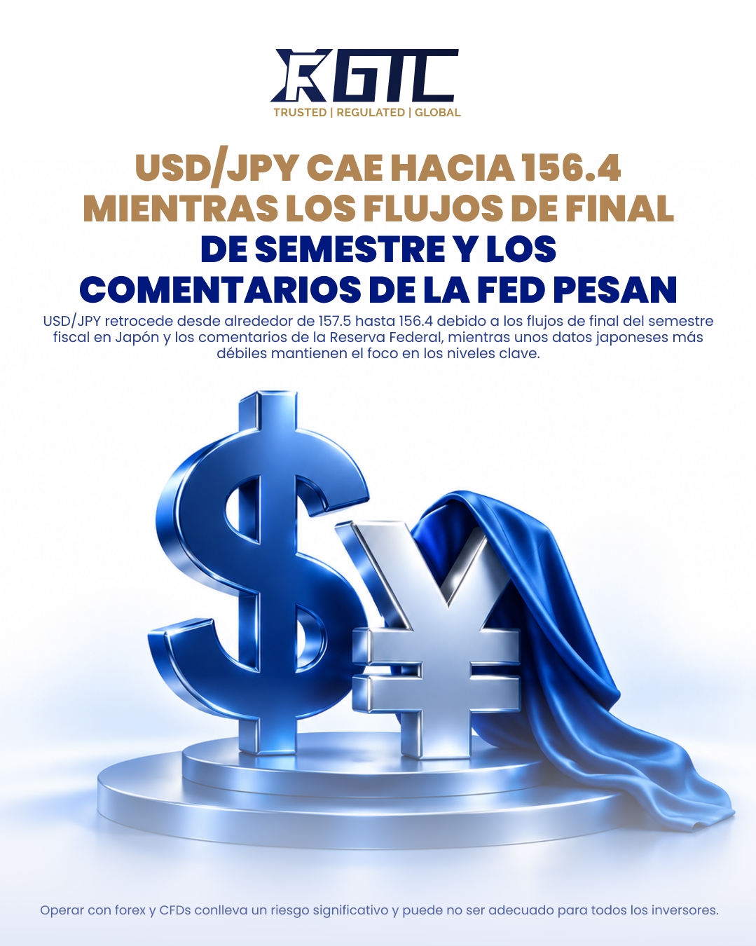 EL USD/JPY CAE HACIA 156,4 ANTE LOS FLUJOS DE FIN DE SEMESTRE Y LOS COMENTARIOS DE LA FED