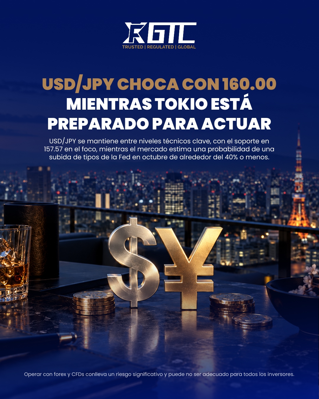 USD/JPY CHOCA CONTRA UNA PARED EN 160.00 MIENTRAS TOKIO SE PREPARA PARA ACTUAR