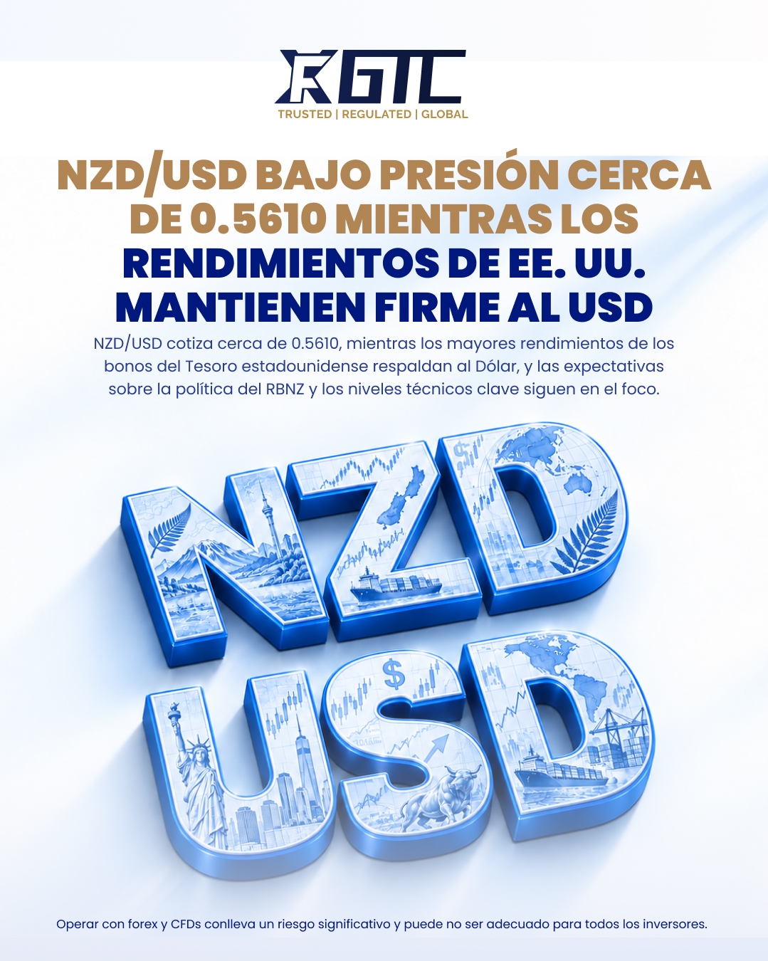 NZD/USD BAJO PRESIÓN CERCA DE 0.5610 MIENTRAS LOS RENDIMIENTOS ESTADOUNIDENSES MANTIENEN FIRME EL USD