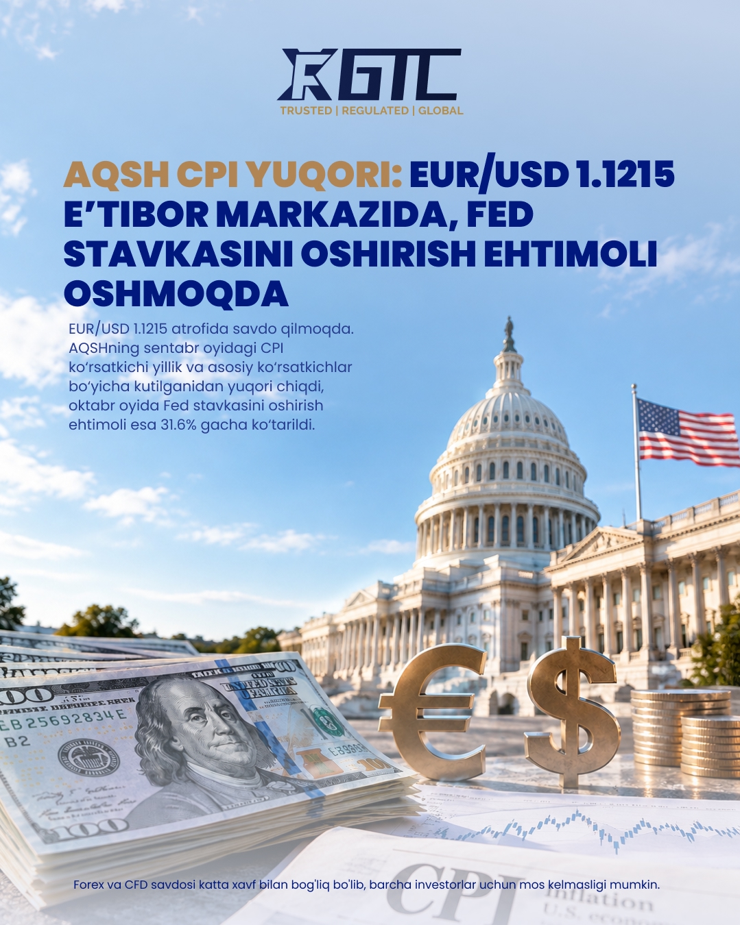 ISSIQ AQSH TIK: EUR/USD 1.1215 FOKUSDA FED KO'TARISH EHTIMOLLIGI O'SADI
