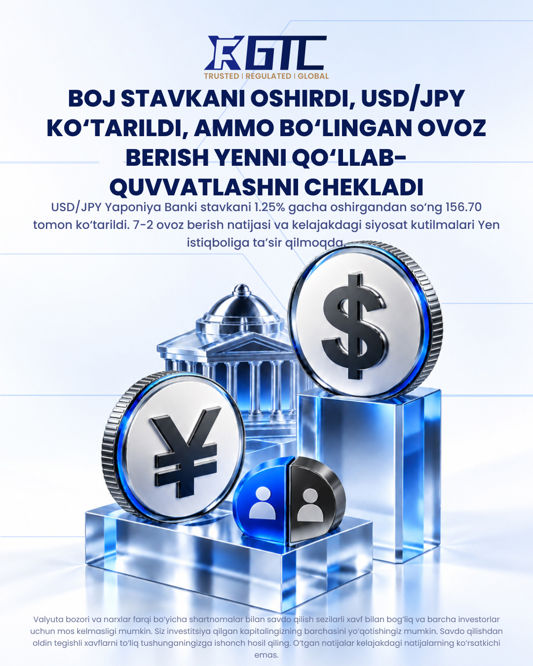 BOJ STAVKANI OSHIRDI, AMMA BO'LINGAN OVOZ YENNI QO'LLAB-QUVVATLASHNI CHEKLADI — USD/JPY KO'TARILDI