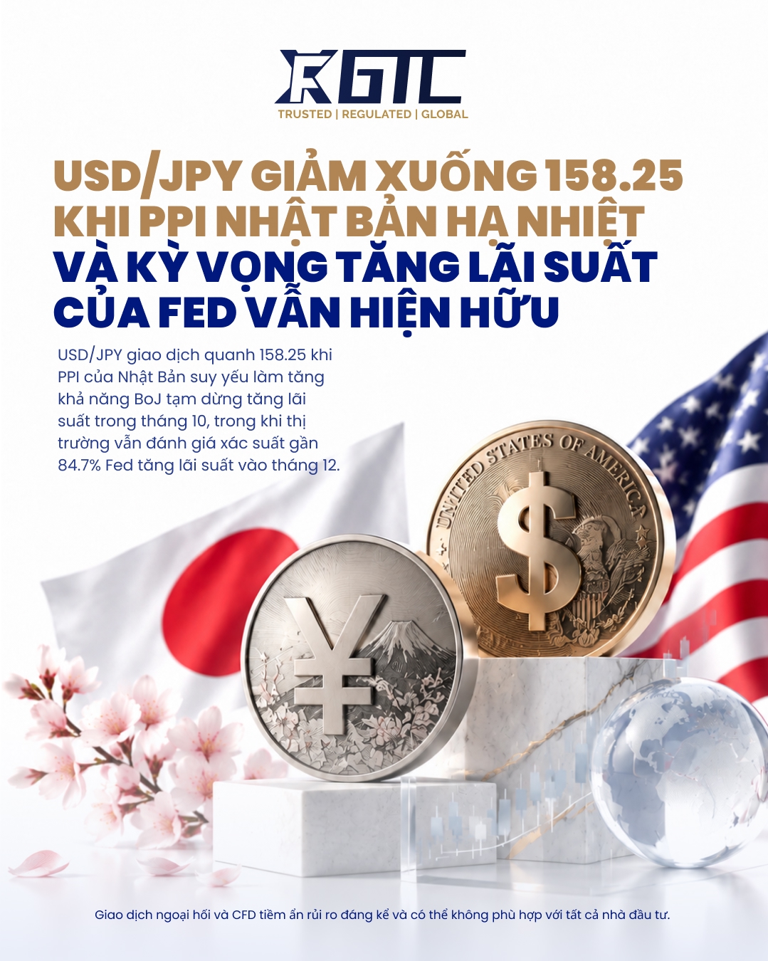 USD/JPY GIẢM XUỐNG 158.25 KHI CHỈ SỐ PPI CỦA NHẬT BẢN HẠ NHIỆT VÀ CÁC CỬA CHỈ ĐỊNH TĂNG LÃI SUẤT CỦA FED VẪN CÒN TỒN TẠI