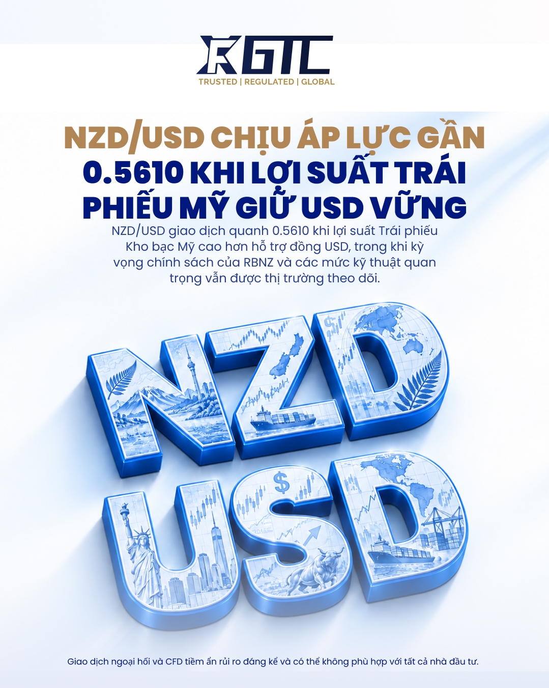 NZD/USD DƯỚI ÁP LỰC GẦN 0.5610 KHI US YIELDS GIỮ USD MẠNH