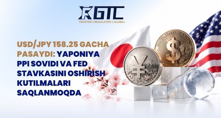 USD/JPY 158.25 ga tushdi, chunki Yaponiya PPI sezilarli darajada tushdi va Fed ko'tarish stavkalari saqlanib qoldi