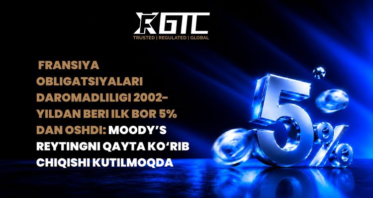 MOODY'S SHARTNOMASI YAQINLASHGANI SARI FRANTSIYA OBLIGATSIYALARI 2002 YILIDAN BER BIRINCHI MARTA 5% DAN YUQORI DAROMADLILIKNI BERMOQDA